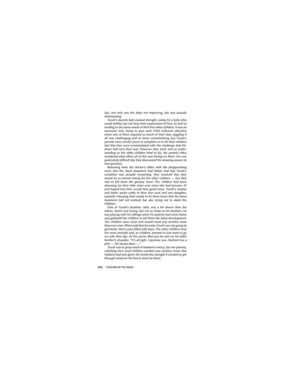 TOUCHED BY THE SEDER (H/C) | Passover | Judaica